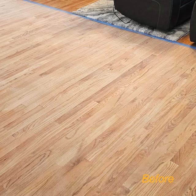 Light ash living room floor — before recoat