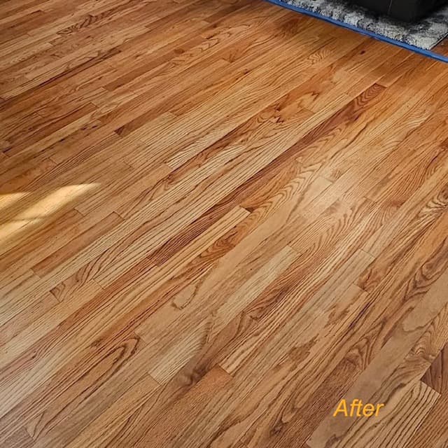 Hardwood floor restored — before and after refinishing