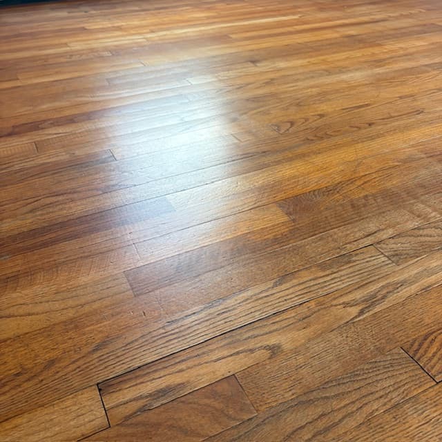 Golden oak hardwood freshly refinished